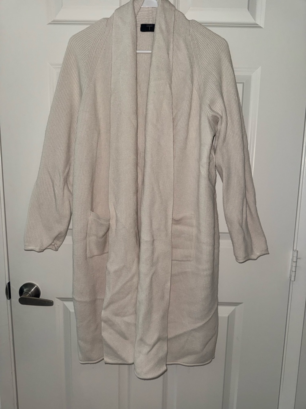Cozy Open-Front Long Cardigan Jacket - Cream